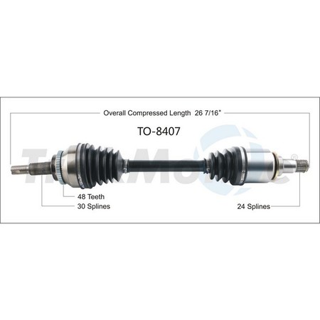 SURTRACK AXLE Cv Axle Shaft, To-8407 TO-8407